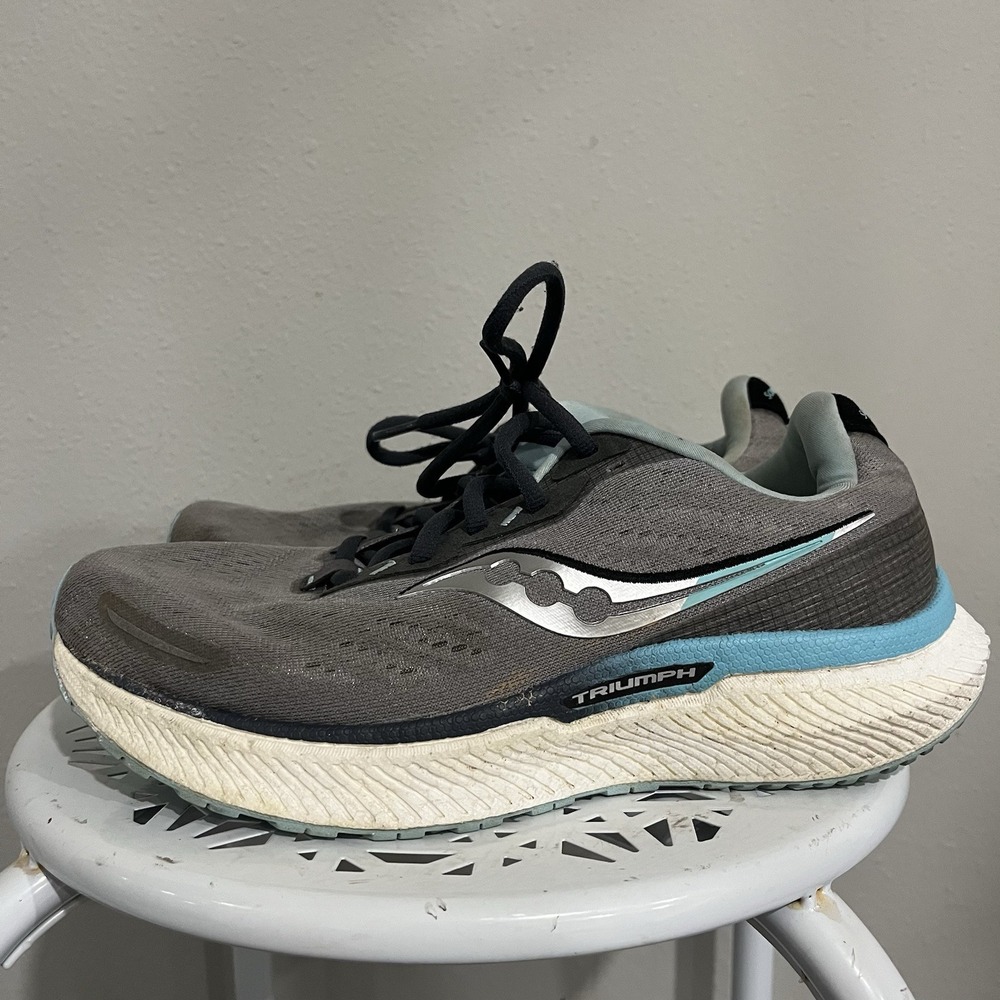 Saucony Womens Triumph 19 Running Shoe Gray Size 8.5 M